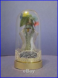 Vintage Schiaparelli SHOCKING Torso Perfume Bottle with Flowers & Dome 3 3/4 Tall