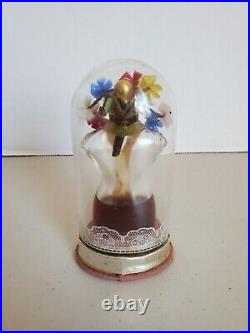 Vintage Schiaparelli Shocking Perfume Bottle In Glass Dome, Flowers Some Perfume