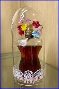 Vintage Schiaparelli Shocking Perfume Bottle With Flowers & Dome (1936)
