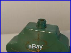 Vintage Schiaparelli Succes Fou Green Leaf Enameled Perfume Bottle C. 1950s
