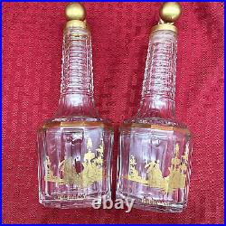 Vintage Set Of French Houbigant Baccarat Perfume Bottles Set Of 2