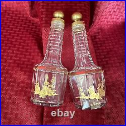 Vintage Set Of French Houbigant Baccarat Perfume Bottles Set Of 2