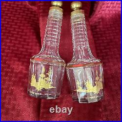 Vintage Set Of French Houbigant Baccarat Perfume Bottles Set Of 2