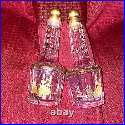 Vintage Set Of French Houbigant Baccarat Perfume Bottles Set Of 2