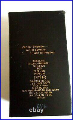 Vintage Shiseido Zen Pure Perfume WithRefillable Travel Atomizer Bottle 17ml NEW