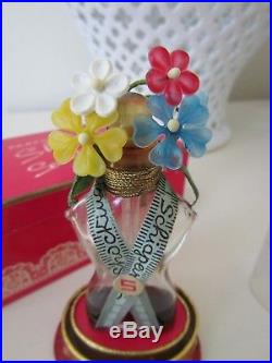 Vintage Shocking Schiaparelli Figural Perfume Bottle, sealed, glass dome & box
