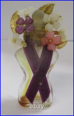 Vintage Shocking by Schiaparelli Perfume Bottle With Floral Pin