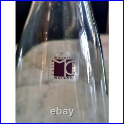 Vintage Signed 1970s Carlo Moretti Murano Glass Perfume Decanter Bottle Handblow
