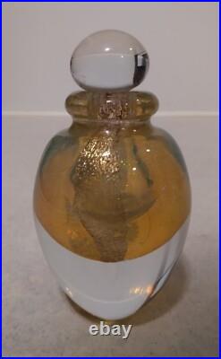 Vintage Signed 1994 Robert Eickholt Iridescent Art Glass Perfume Bottle