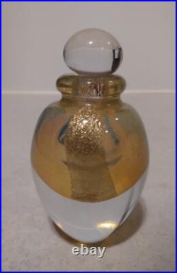 Vintage Signed 1994 Robert Eickholt Iridescent Art Glass Perfume Bottle