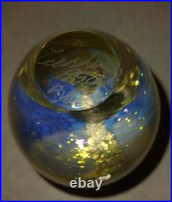 Vintage Signed 1994 Robert Eickholt Iridescent Art Glass Perfume Bottle