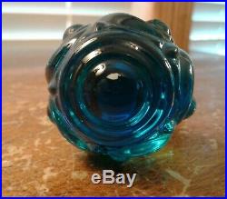 Vintage Signed Baccarat Blue Swirl Perfume Bottle Mint Condition 5 1/2 Tall