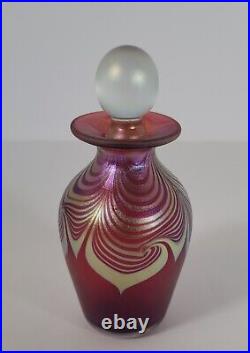 Vintage Signed Correia Iridescent Art Glass Perfume Bottle 1300