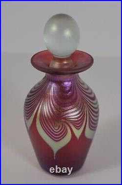 Vintage Signed Correia Iridescent Art Glass Perfume Bottle 1300
