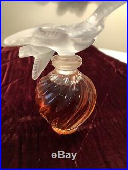 Vintage Signed LALIQUE Two Doves Perfume Bottle for L'Air du Temps Nina Ricci
