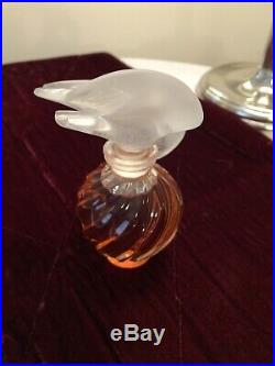 Vintage Signed LALIQUE Two Doves Perfume Bottle for L'Air du Temps Nina Ricci