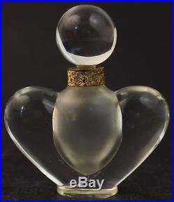 Vintage Signed Lalique Crystal Nina Ricci Farouche Glass Perfume Bottle