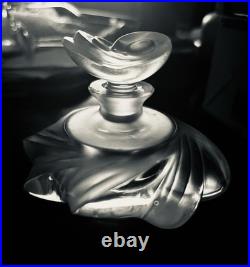 Vintage Signed Lalique France Samoa Frosted Crystal Perfume Bottle