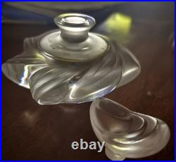 Vintage Signed Lalique France Samoa Frosted Crystal Perfume Bottle