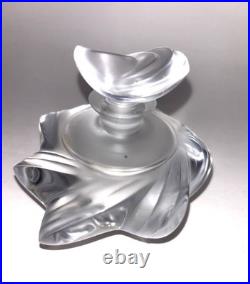 Vintage Signed Lalique France Samoa Frosted Crystal Perfume Bottle