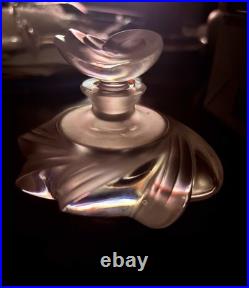 Vintage Signed Lalique France Samoa Frosted Crystal Perfume Bottle