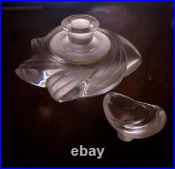 Vintage Signed Lalique France Samoa Frosted Crystal Perfume Bottle