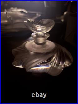 Vintage Signed Lalique France Samoa Frosted Crystal Perfume Bottle