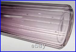Vintage Signed Moser Alexandrit Amethyst Crystal 3pc Vanity Set Art Deco Bottle