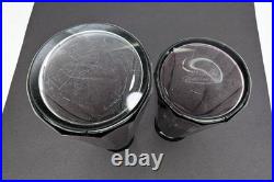 Vintage Signed Moser Alexandrit Amethyst Crystal 3pc Vanity Set Art Deco Bottle