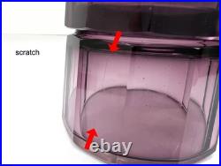 Vintage Signed Moser Alexandrit Amethyst Crystal 3pc Vanity Set Art Deco Bottle