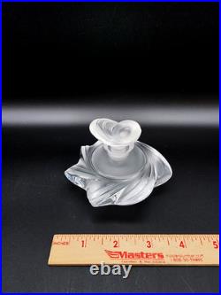 Vintage Signed/marked Lalique France Crystal Samoa Swirled Perfume Bottle Exc