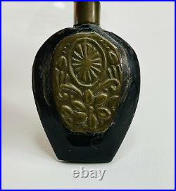 Vintage Small Perfume Bottle Pendant For Necklace Brass And Glass