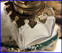 Vintage Snuff Perfume Glass Bottle Bottle with Bronze Top