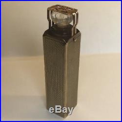 Vintage Solid 9ct Gold Cased Glass Scent Bottle Spring Mounted 1958 H 5.7cm