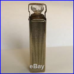 Vintage Solid 9ct Gold Cased Glass Scent Bottle Spring Mounted 1958 H 5.7cm