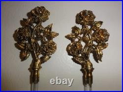 Vintage Solid Brass Vanity Mirror Tray & Two Perfume Bottles, Circa Unknown, Exc