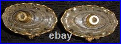 Vintage Solid Brass Vanity Mirror Tray & Two Perfume Bottles, Circa Unknown, Exc