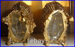 Vintage Solid Brass Vanity Mirror Tray & Two Perfume Bottles, Circa Unknown, Exc