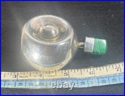 Vintage Solid Sterling Silver Perfume Bottle Dresser Size 3.50h Malachite 102g