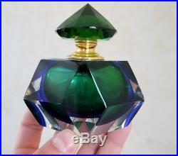 Vintage Sommerso Murano Mandruzzato Blue Green Perfume Bottle