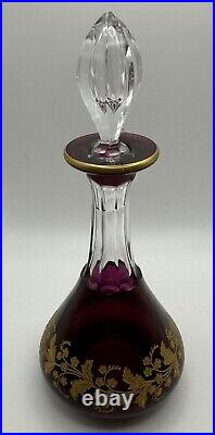 Vintage St. Louis Crystal Cranberry Perfume Bottle France