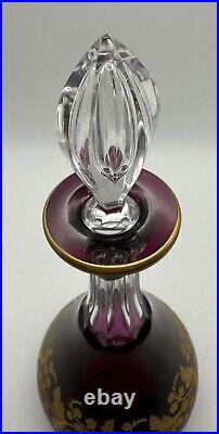 Vintage St. Louis Crystal Cranberry Perfume Bottle France