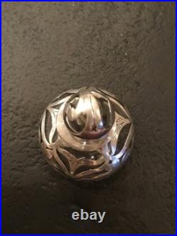 Vintage Sterling 925 Overlay Glass Perfume Bottle Stamped