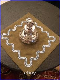 Vintage Sterling 925 Overlay Glass Perfume Bottle Stamped