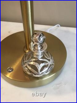 Vintage Sterling 925 Overlay Glass Perfume Bottle Stamped