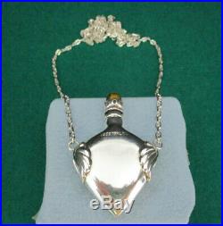 Vintage Sterling Perfume / Potion Bottle Necklace, 33 Length, Mexico