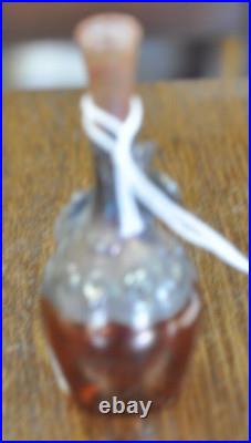 Vintage Sterling Silver Decorated Red Glass Perfume Bottle 3.5 X 1.25 Inch