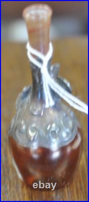 Vintage Sterling Silver Decorated Red Glass Perfume Bottle 3.5 X 1.25 Inch
