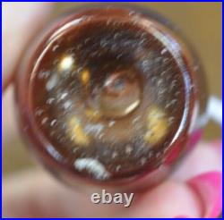 Vintage Sterling Silver Decorated Red Glass Perfume Bottle 3.5 X 1.25 Inch