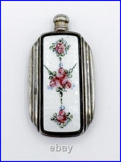 Vintage Sterling Silver & Guilloche Enamel Webster Perfume Bottle Flask Vintage Sterling Silver & Guilloche Enamel Webster Perfume Bottle Flask